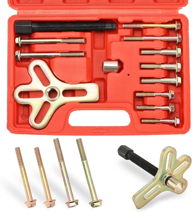 Acymner Harmonic Balancer Steering Wheel Puller Kit | 13PCS Flywheel Puller, Crankshaft Pulley Puller, Crankshaft Pulley Removal, Steering Wheel Pulling Set - Image 1